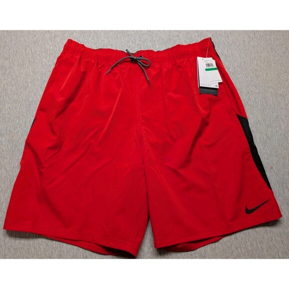NIKE Swim Men’s Swim Trunks Shorts Red NESSA482 Mesh Brief Lined Size XL NWT - Picture 1 of 9